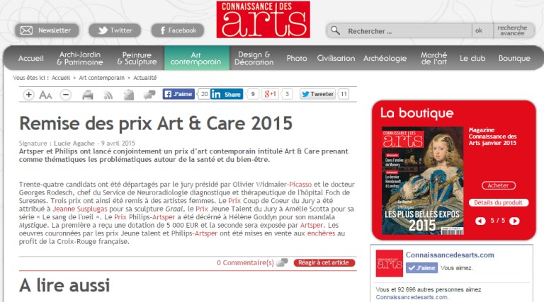 9 avril_connaissance des arts_remise des prix art&care